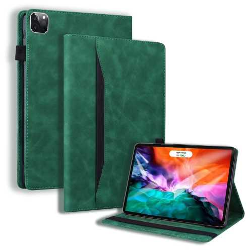 

For iPad Pro 12.9 inch 2021 / 2020 Business Shockproof Horizontal Flip Leather Case with Holder & Card Slots & Photo Frame & Pen Slot & Sleep / Wake-up Function(Green)