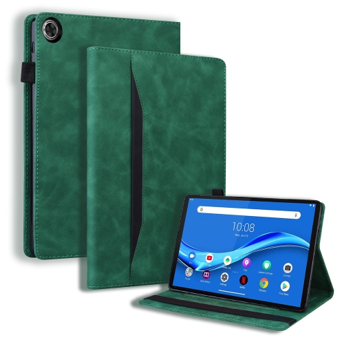 

For Lenovo M10 Plus TB-X606F Business Shockproof Horizontal Flip Leather Case with Holder & Card Slots & Photo Frame & Pen Slot & Sleep / Wake-up Function(Green)