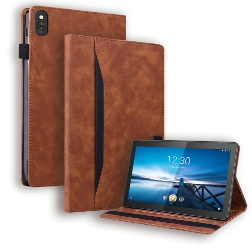 

For Lenovo M10 FHD REL TB-X605FC / TB-X605LC Business Shockproof Horizontal Flip Leather Case with Holder & Card Slots & Photo Frame & Pen Slot & Sleep / Wake-up Function(Brown)