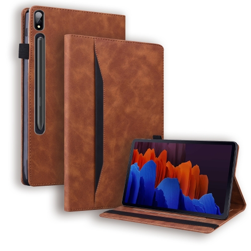 

For Samsung Galaxy Tab S7 2020 SM-T870 / SM-T875 Business Shockproof Horizontal Flip Leather Case with Holder & Card Slots & Photo Frame & Pen Slot & Sleep / Wake-up Function(Brown)