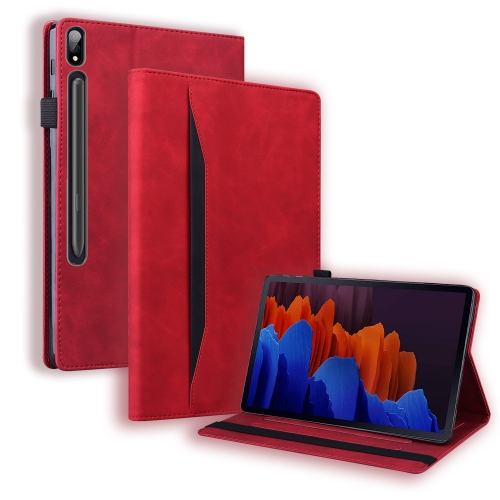 

For Samsung Galaxy Tab S7+ SM-T970 / SM-T976B Business Shockproof Horizontal Flip Leather Case with Holder & Card Slots & Photo Frame & Pen Slot & Sleep / Wake-up Function(Red)