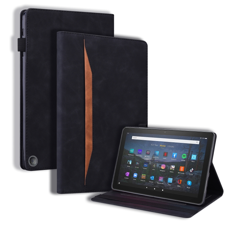 

For Amazon Fire HD 8 2020 10th Gen Business Shockproof Horizontal Flip Leather Case with Holder & Card Slots & Photo Frame & Pen Slot & Sleep / Wake-up Function(Black)
