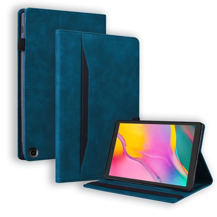 

For Amazon Fire HD 10 / 10 Plus 2021 Business Shockproof Horizontal Flip Leather Case with Holder & Card Slots & Photo Frame & Pen Slot & Sleep / Wake-up Function(Blue)