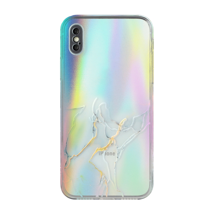 

Laser Marble Pattern Clear TPU Shockproof Protective Case For iPhone XS Max(Gray)