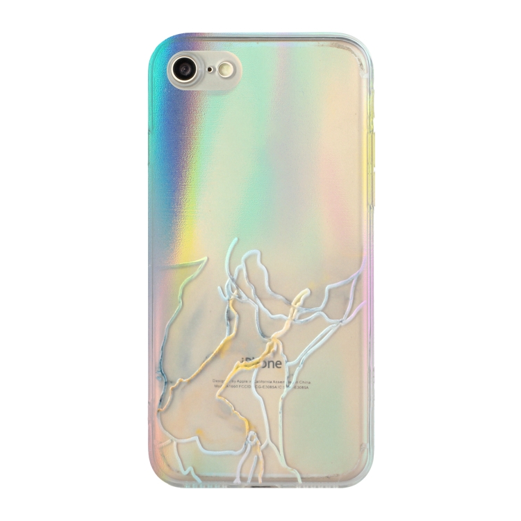 

Laser Marble Pattern Clear TPU Shockproof Protective Case For iPhone SE 2020 / 8 / 7(Gray)