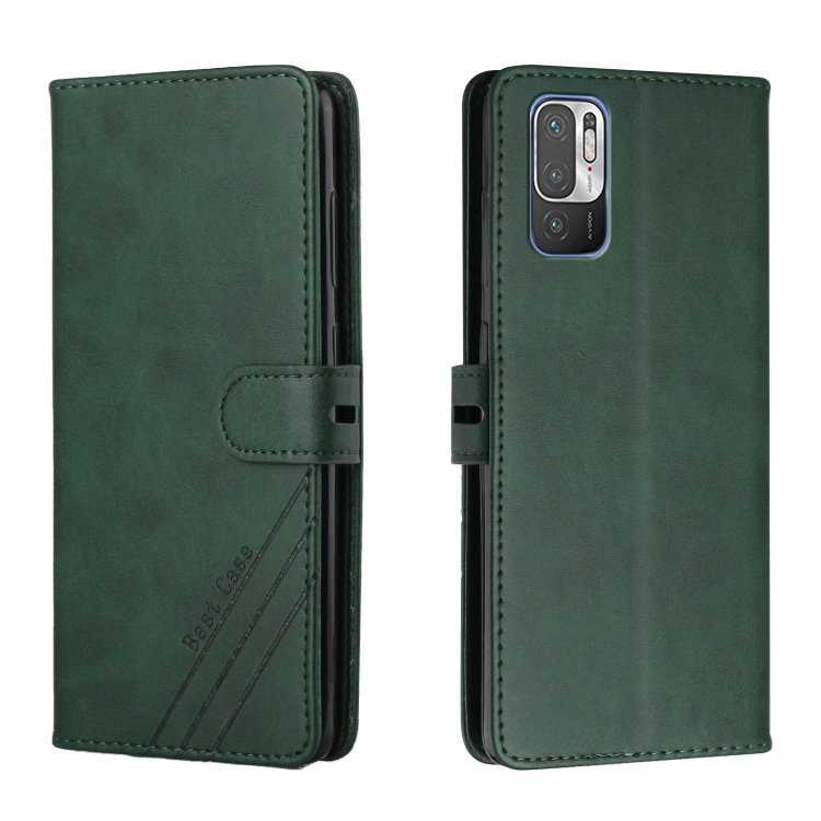 

For Xiaomi Redmi Note 10 5G Stitching Style 2-Color Cow Texture Horizontal Flip PU Leather Case with Holder & Card Slot & Lanyard(Green)