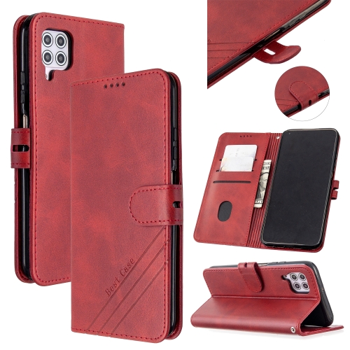 

For Huawei P40 lite / nova 7i Stitching Style 2-Color Cow Texture Horizontal Flip PU Leather Case with Holder & Card Slot & Lanyard(Red)