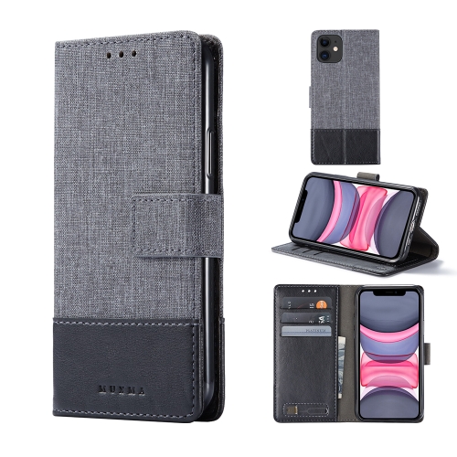 

For iPhone 11 MUXMA MX102 Horizontal Flip Canvas Leather Case with Stand & Card Slot & Wallet Function(Black)