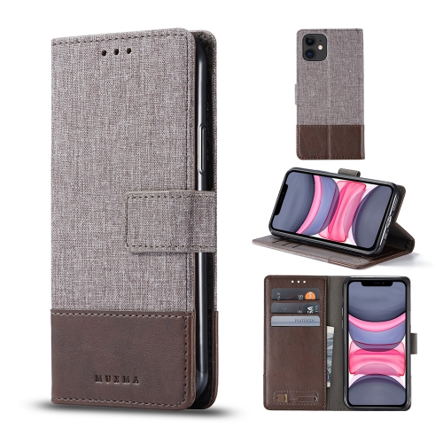 

For iPhone 11 MUXMA MX102 Horizontal Flip Canvas Leather Case with Stand & Card Slot & Wallet Function(Brown)