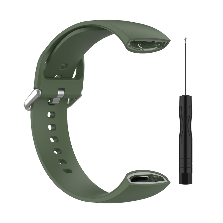 

For Amazfit X Silicone Replacement Strap Watchband, Size:L(Dark Green)
