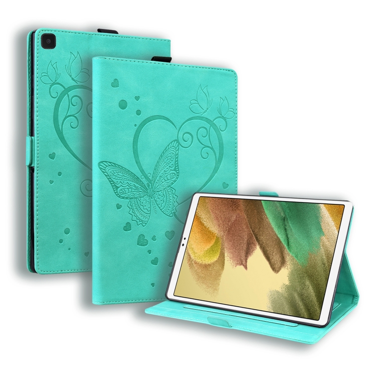 

For Samsung Galaxy Tab A7 Lite T220 T225 Love Butterfly Pattern Horizontal Flip Leather Case with Holder(Green)
