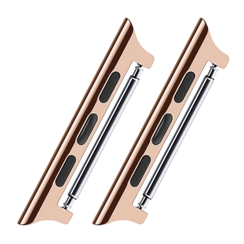 2 PCS Watchbands Stainless Steel Acoustic Ear Connector, Width: 24mm For Apple Watch Series 6 & SE & 5 & 4 44mm / 3 & 2 & 1 42mm(Rose Gold)