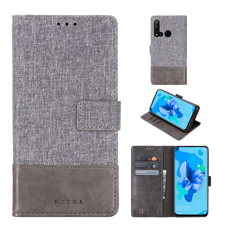 

For Huawei P20 Lite (2019) MUXMA MX102 Horizontal Flip Canvas Leather Case with Stand & Card Slot & Wallet Function(Grey)