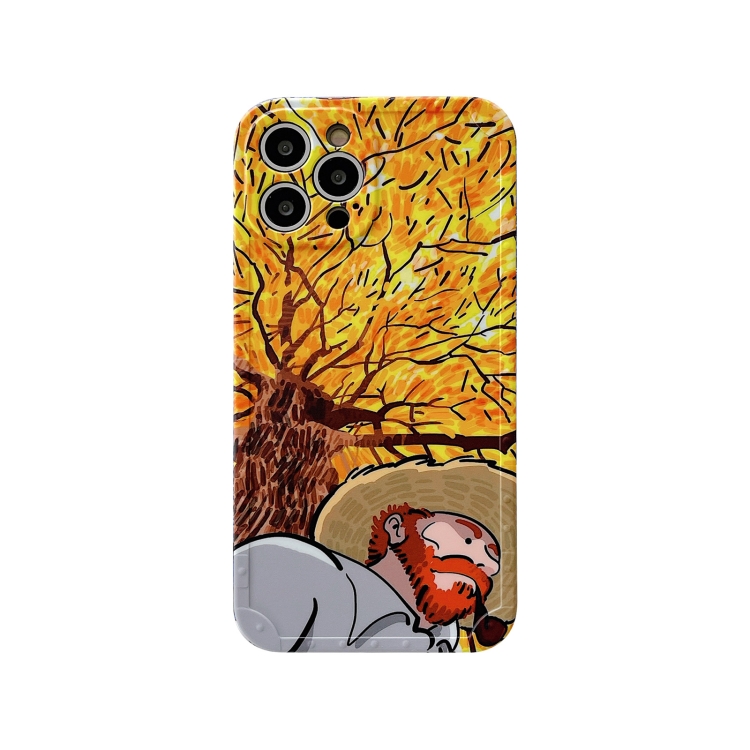 

Oil Painting IMD Straight TPU Protective Case For iPhone 12 Pro Max(Maple)