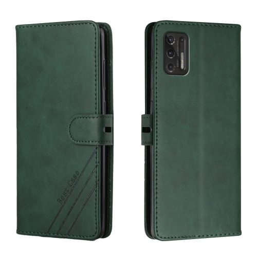 

For Motorola Moto G Stylus 2021 Stitching Style 2-Color Cow Texture Horizontal Flip PU Leather Case with Holder & Card Slot & Lanyard(Green)