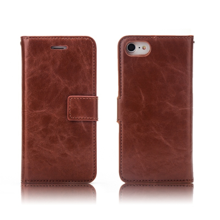 

Crazy Horse Texture Detachable Magnetic Back Cover Horizontal Flip Leather Case with Holder & Card Slots & Photo Frame & Wallet For iPhone SE 2020 / 8 / 7(Brown)