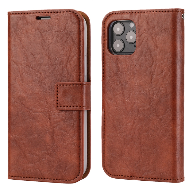 

Crazy Horse Texture Detachable Magnetic Back Cover Horizontal Flip Leather Case with Holder & Card Slots & Photo Frame & Wallet For iPhone 12 / 12 Pro(Brown)