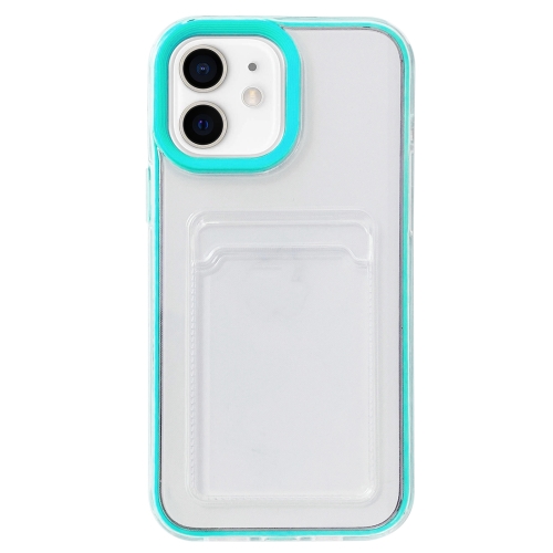 

Full-coverage 360 Clear PC + TPU Shockproof Protective Case with Card Slot For iPhone 12 mini(Mint Green)