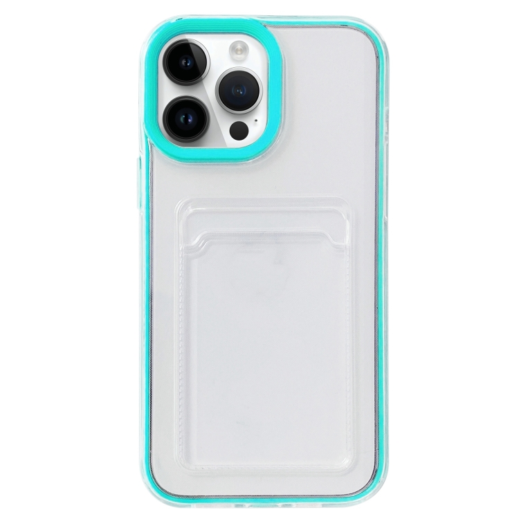 

Full-coverage 360 Clear PC + TPU Shockproof Protective Case with Card Slot For iPhone 12 / 12 Pro(Mint Green)