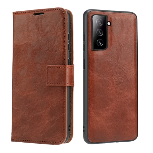 

For Samsung Galaxy S21 5G Crazy Horse Texture Detachable Magnetic Back Cover Horizontal Flip Leather Case with Holder & Card Slots & Photo Frame & Wallet(Brown)