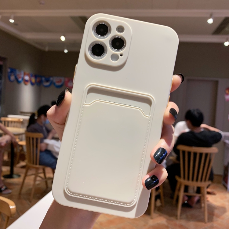

Imitation Liquid Silicone Straight Edge Shockproof Full Coverage Case with Card Slot For iPhone 11 Pro Max(White)