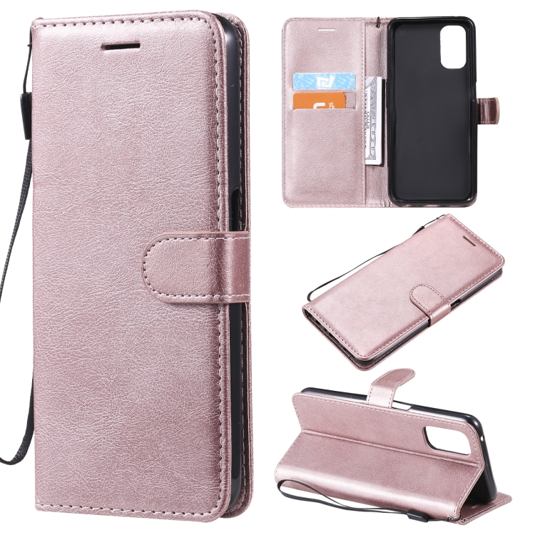 

For OPPO Realme V5 5G Solid Color Horizontal Flip Protective Leather Case with Holder & Card Slots & Wallet & Photo Frame & Lanyard(Rose Gold)