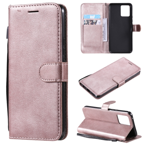 

For OPPO Realme 8 Pro 4G Solid Color Horizontal Flip Protective Leather Case with Holder & Card Slots & Wallet & Photo Frame & Lanyard(Rose Gold)