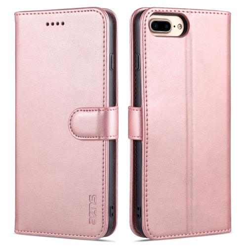 

AZNS Skin Feel Calf Texture Horizontal Flip Leather Case with Card Slots & Holder & Wallet For iPhone 7 Plus / 8 Plus(Rose Gold)