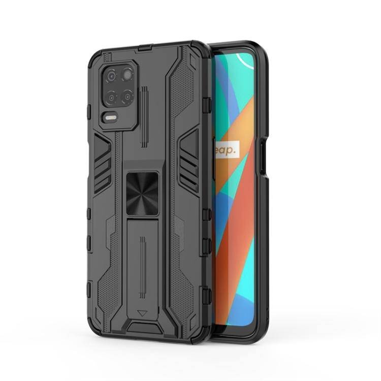 

For OPPO Realme V13 5G Supersonic PC + TPU Shock-proof Protective Case with Holder(Black)
