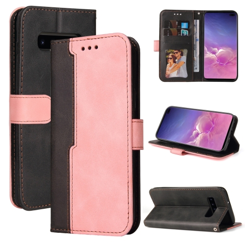 

For Samsung Galaxy S10e Business Stitching-Color Horizontal Flip PU Leather Case with Holder & Card Slots & Photo Frame(Pink)