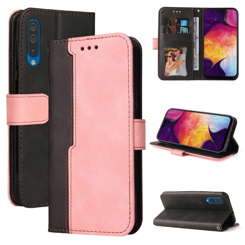 

For Samsung Galaxy A50 / A30s / A50s Business Stitching-Color Horizontal Flip PU Leather Case with Holder & Card Slots & Photo Frame(Pink)