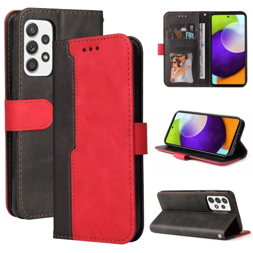 

For Samsung Galaxy A72 5G / 4G Business Stitching-Color Horizontal Flip PU Leather Case with Holder & Card Slots & Photo Frame(Red)