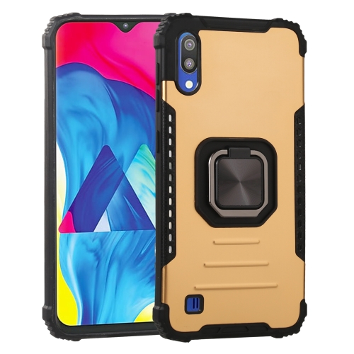 

For Samsung Galaxy A10 / M10 Fierce Warrior Series Armor All-inclusive Shockproof Aluminum Alloy + TPU Protective Case with Ring Holder(Gold)