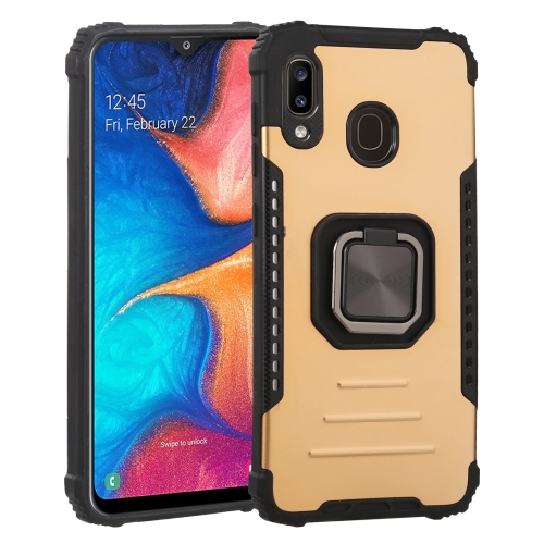 

For Samsung Galaxy A20 / A30 Fierce Warrior Series Armor All-inclusive Shockproof Aluminum Alloy + TPU Protective Case with Ring Holder(Gold)