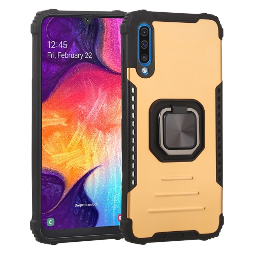 

For Samsung Galaxy A50 / A50s / A30s / M10s Fierce Warrior Series Armor All-inclusive Shockproof Aluminum Alloy + TPU Protective Case with Ring Holder(Gold)