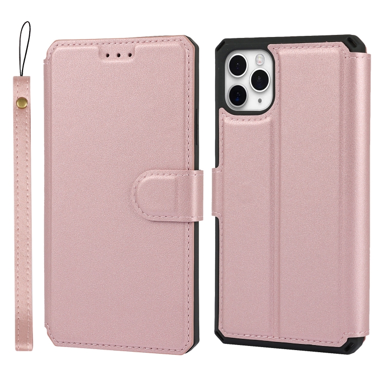

Plain Texture Horizontal Flip PU Leather Case with Holder & Card Slots & Photo Frame & Wallet & Strap For iPhone 11 Pro Max(Pink)