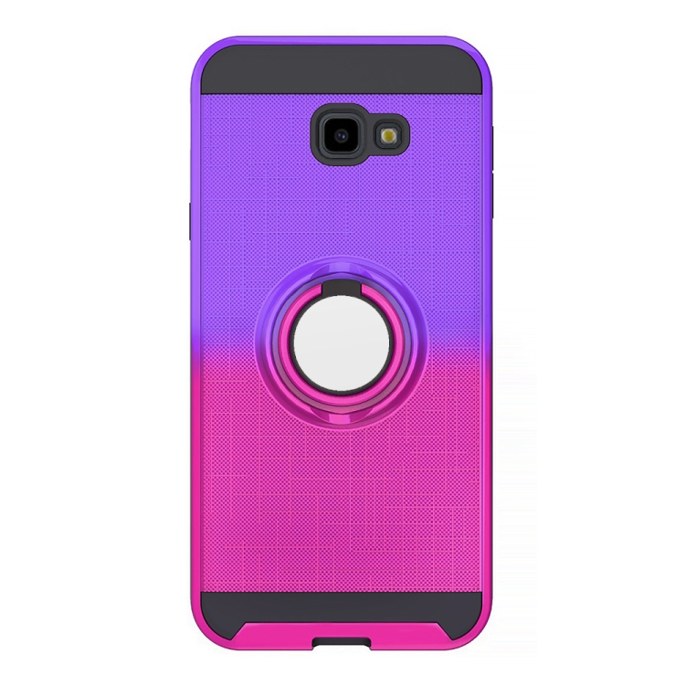 

For Galaxy J4+ 2 In 1 PC + TPU Protective Case with 360 Degrees Rotate Ring Holder(Rose Red)
