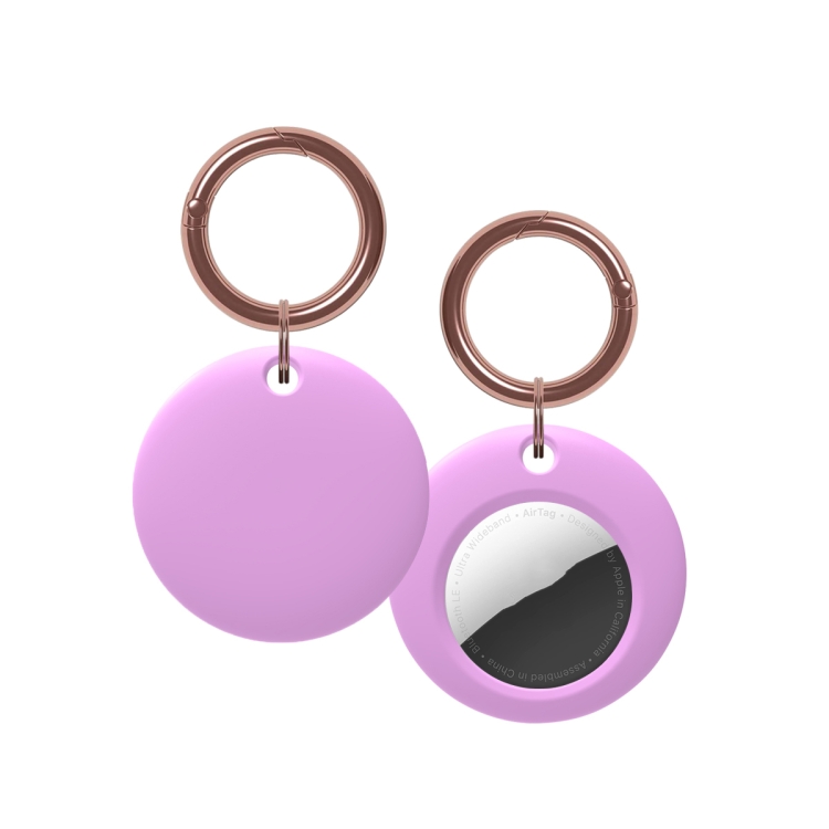 

Silicone Shockproof Protective Cover Case with Keychain Ring For AirTag(Purple)