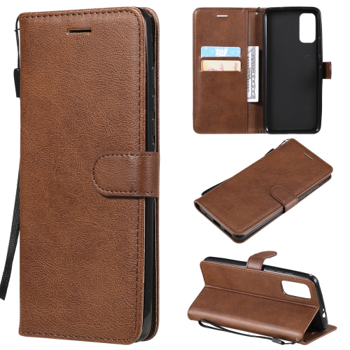 

For Motorola Moto G60 / G40 Fusion Solid Color Horizontal Flip Protective Leather Case with Holder & Card Slots & Wallet & Photo Frame & Lanyard(Brown)