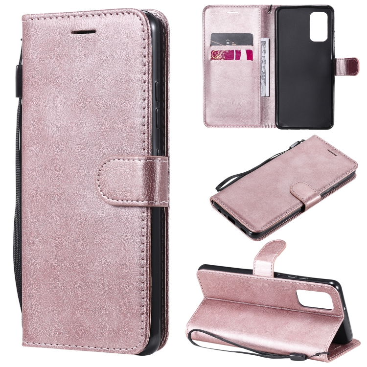 

For Samsung Galaxy A32 4G Solid Color Horizontal Flip Protective Leather Case with Holder & Card Slots & Wallet & Photo Frame & Lanyard(Rose Gold)