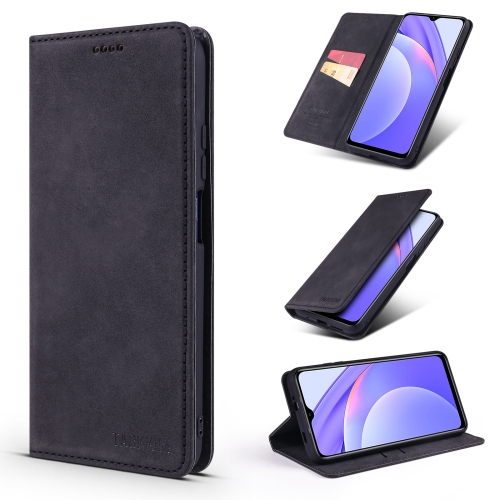 

For Xiaomi Redmi K40 / K40 Pro / Poco F3 TAOKKIM Retro Matte PU Horizontal Flip Leather Case with Holder & Card Slots(Black)