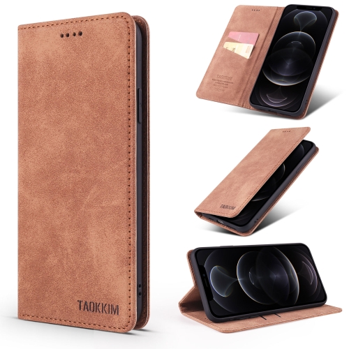 

TAOKKIM Retro Matte PU Horizontal Flip Leather Case with Holder & Card Slots For iPhone 11 Pro(Brown)