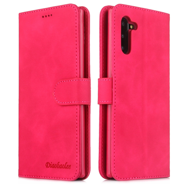 

For Galaxy Note 10 Diaobaolee Pure Fresh Texture Horizontal Flip Leather Case, with Holder & Card Slot & Wallet & Photo Frame(Red)
