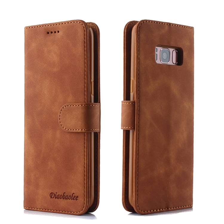 

For Galaxy S8 Diaobaolee Pure Fresh Texture Horizontal Flip Leather Case, with Holder & Card Slot & Wallet & Photo Frame(Yellow)