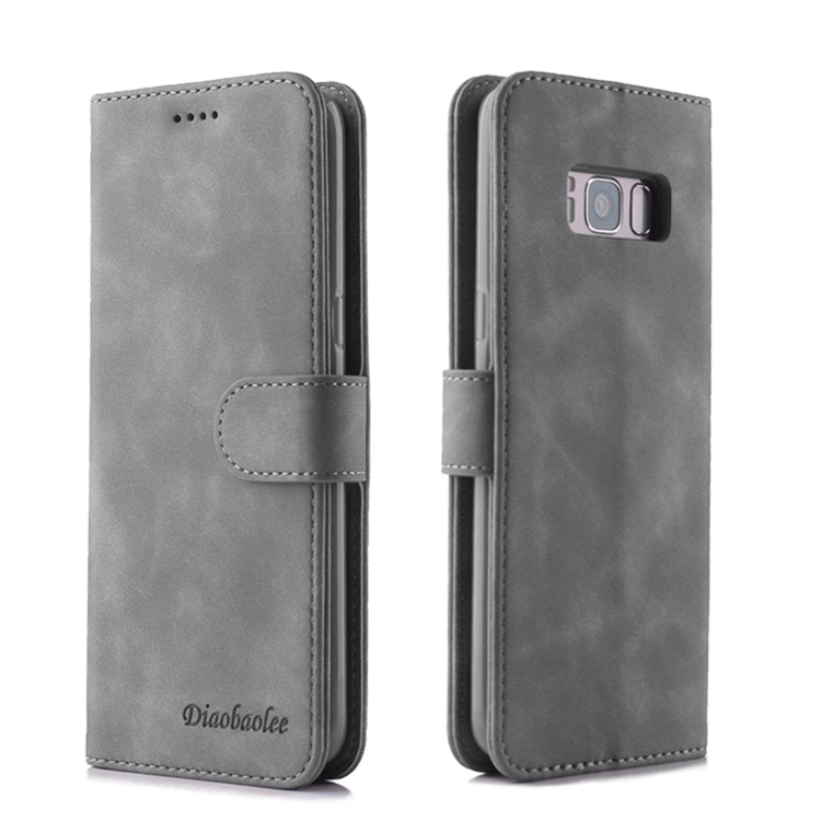 

For Galaxy S8 Diaobaolee Pure Fresh Texture Horizontal Flip Leather Case, with Holder & Card Slot & Wallet & Photo Frame(Grey)