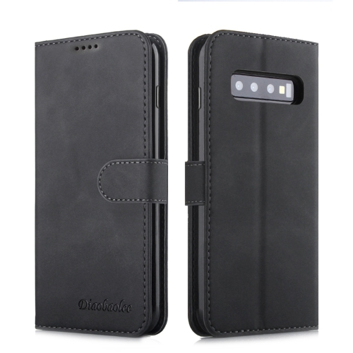 

For Galaxy S10 Diaobaolee Pure Fresh Texture Horizontal Flip Leather Case, with Holder & Card Slot & Wallet & Photo Frame(Black)