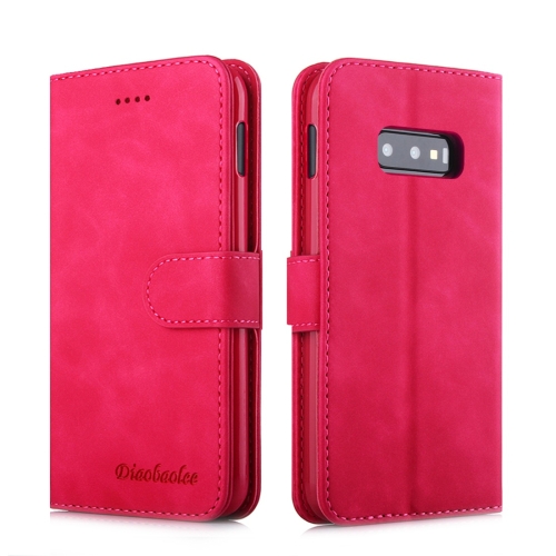 

For Galaxy S10e Diaobaolee Pure Fresh Texture Horizontal Flip Leather Case, with Holder & Card Slot & Wallet & Photo Frame(Red)