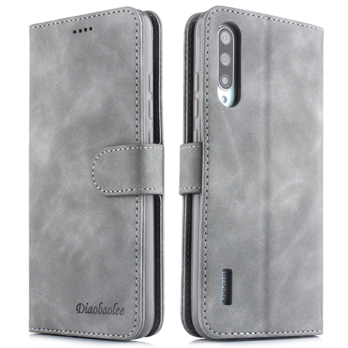 

For Xiaomi Mi CC9 Diaobaolee Pure Fresh Texture Horizontal Flip Leather Case, with Holder & Card Slot & Wallet & Photo Frame(Grey)