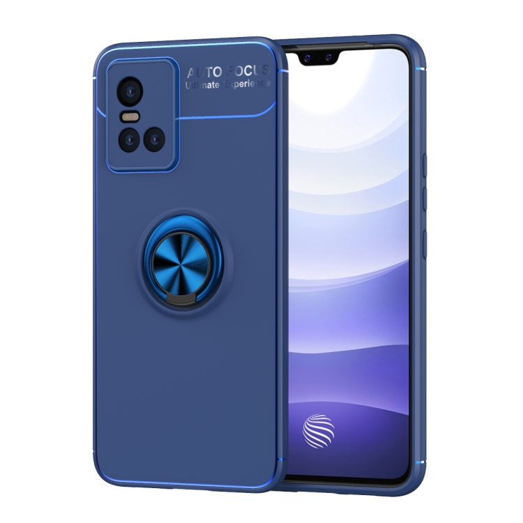 

For vivo S10 Metal Ring Holder 360 Degree Rotating TPU Case(Blue)