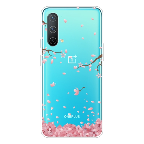 

For OnePlus Nord CE 5G Colored Drawing Pattern High Transparent TPU Protective Case(Fallen Cherry Blossoms)